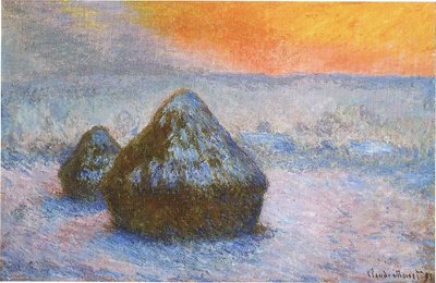 Covoni di Grano al Tramonto, Effetto Neve da Claude Monet